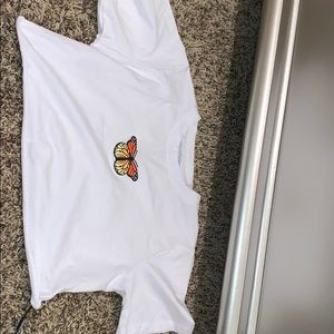 A butterfly crop top
